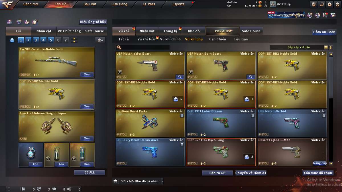 shop acc cf uy tin gia re